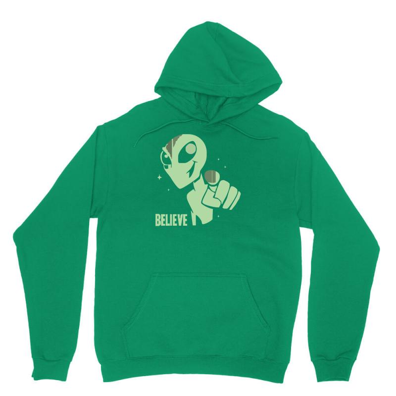Alien Believe Space Sci Fi UFO Nerd Unisex Hoodie