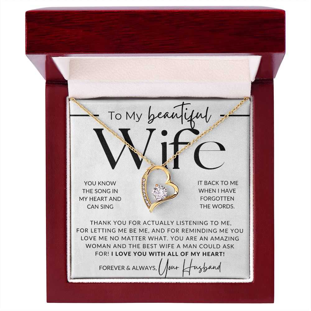 You Know The Song - Heart Pendant Necklace - Perfect Gift for Wife on Christmas, Valentine's Day, Birthday, Anniversary