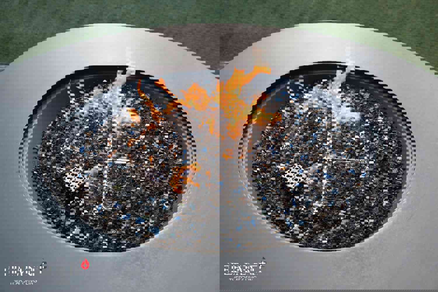 Nimes Modern Smooth Concrete Round Fire Pit Table