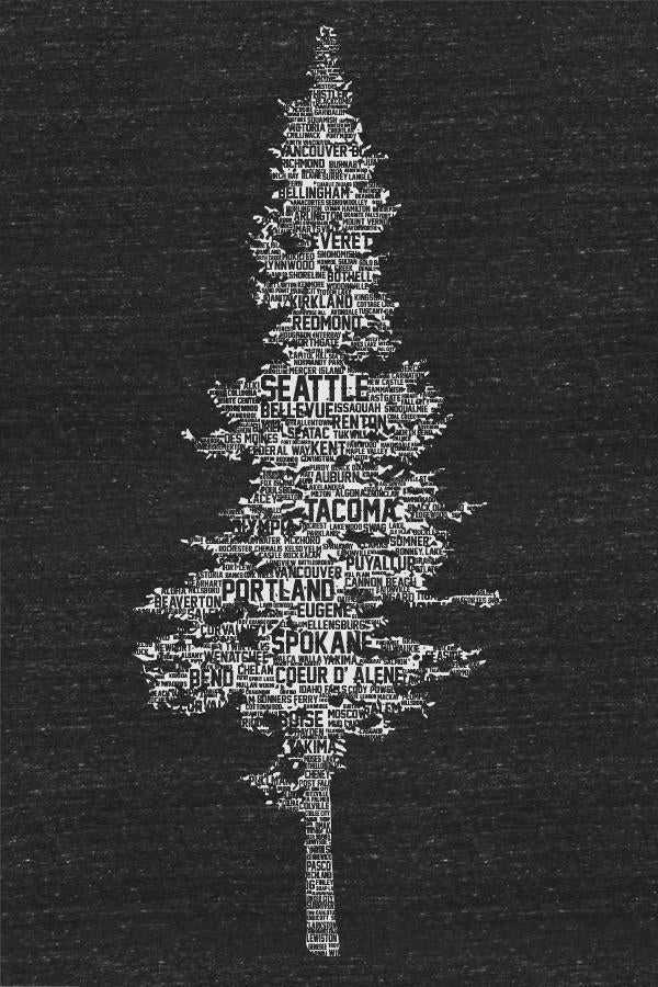 NW Tree Zip Hoodie - Ultra Soft Evergreen Tree Design