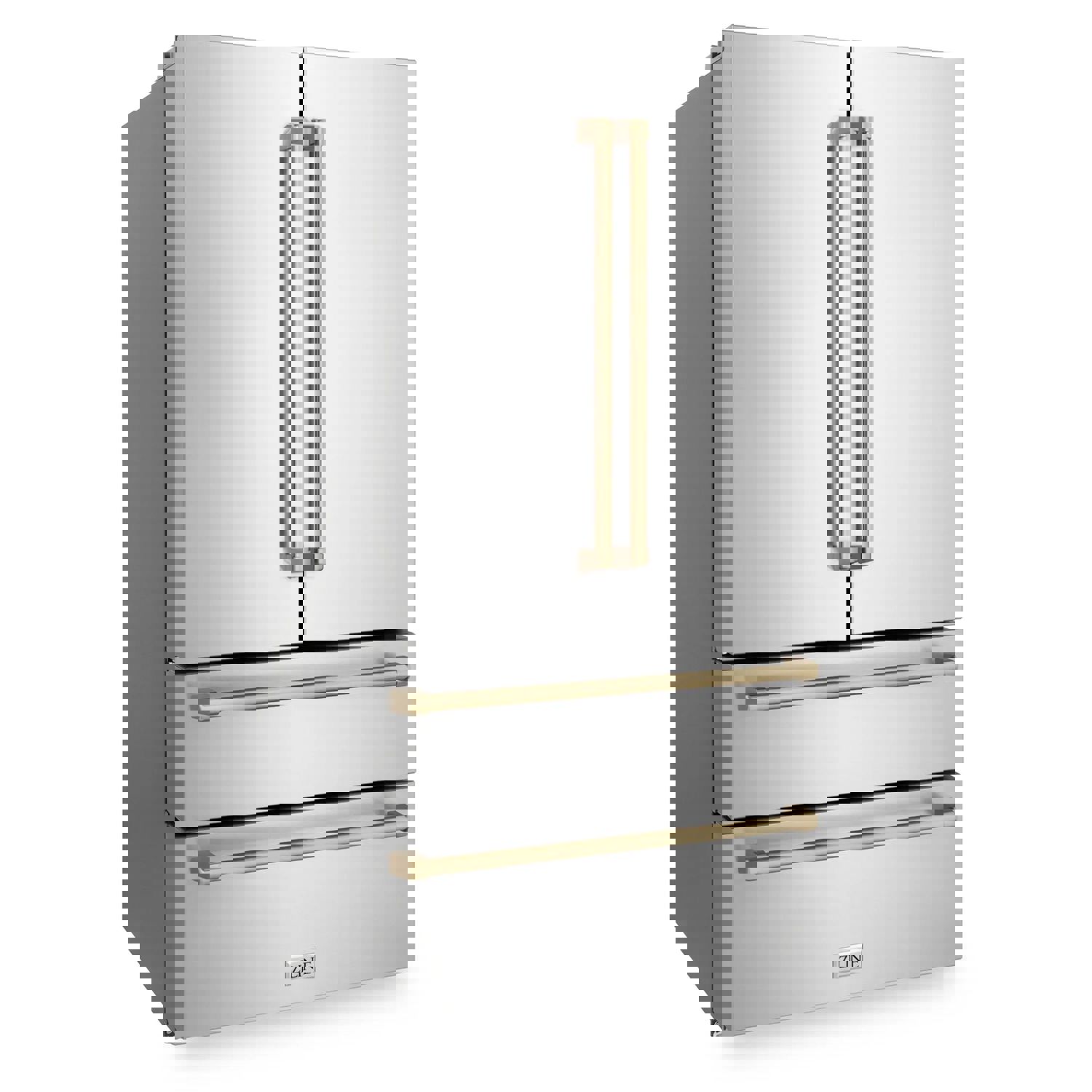 ZLINE Autograph Edition 36 French Door Refrigerator with Ice Maker - Stainless Steel & Champagne Bronze Trim