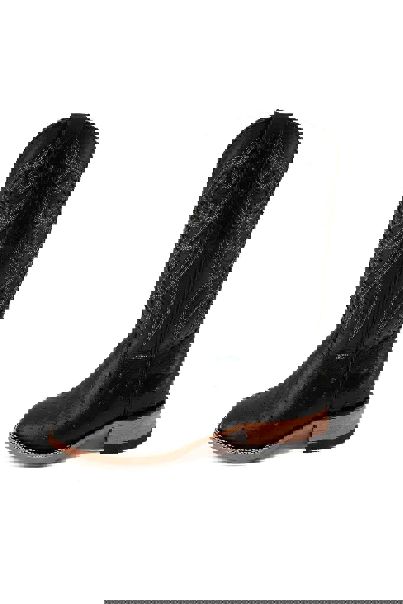 Imit Avestruz Ranch Square Toe Cowboy Boot