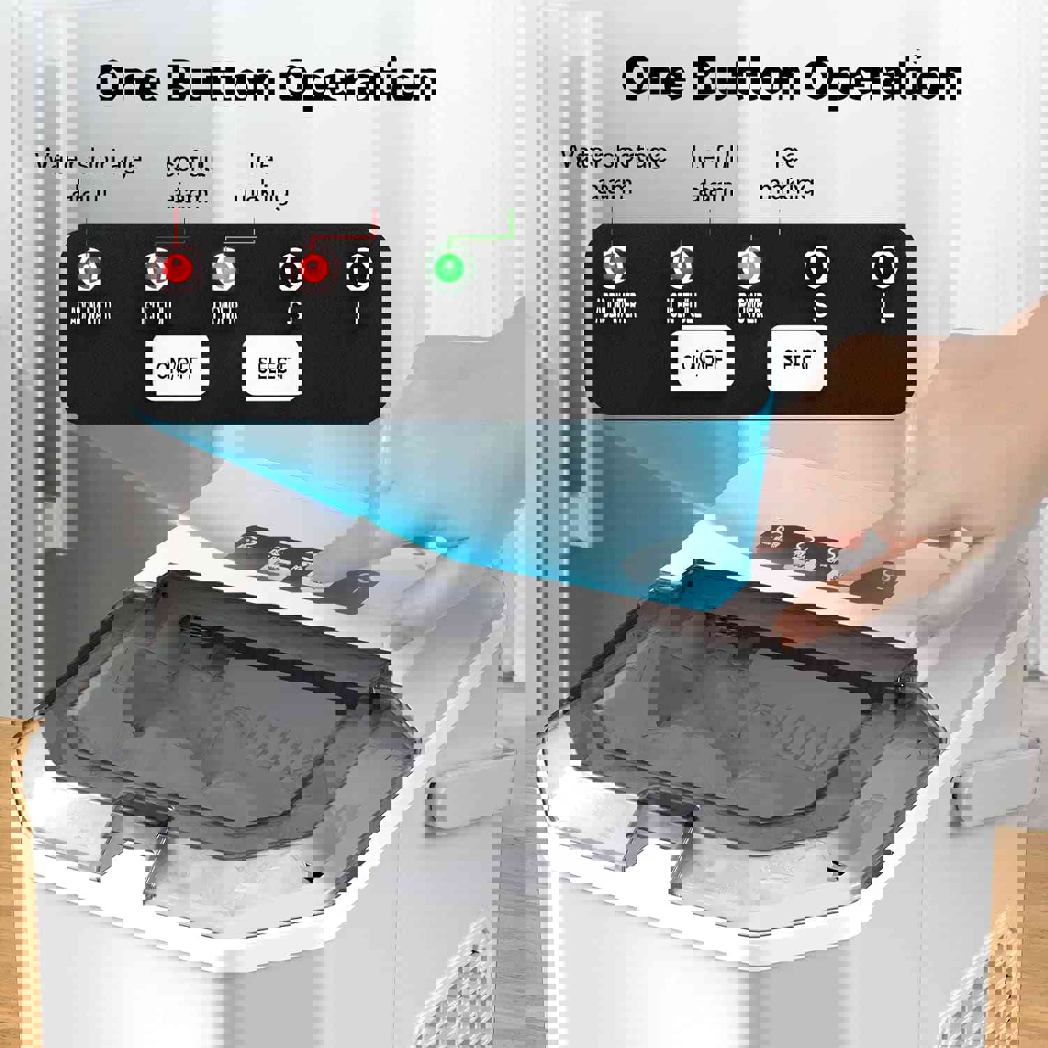 Countertop Ice Maker - 6 Mins/9 Pcs Bullet Ice, 26 Lbs/24Hrs, Self-Cleaning, Portable for Home/Kitchen/Office/Party (Grey)