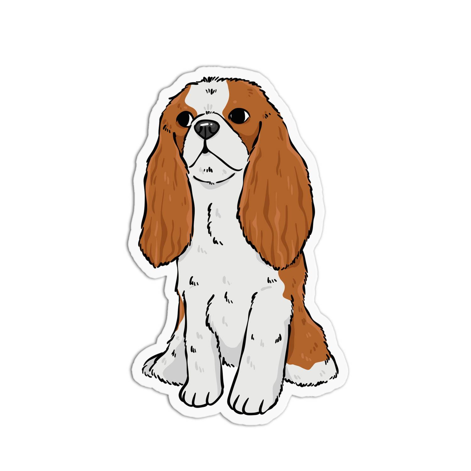 Cavalier King Dog Sticker - Waterproof & Dishwasher Safe