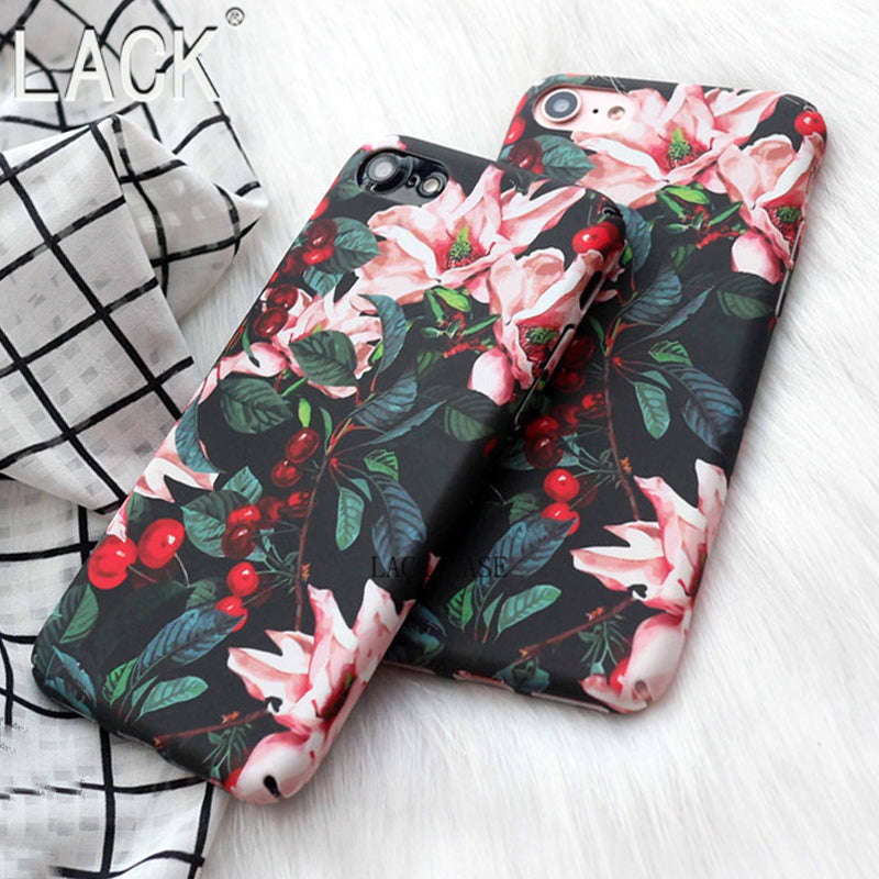 Fashion Rose Flower Floral Cherry Plastic Hard Cases for iPhone 6/6S/7/Plus