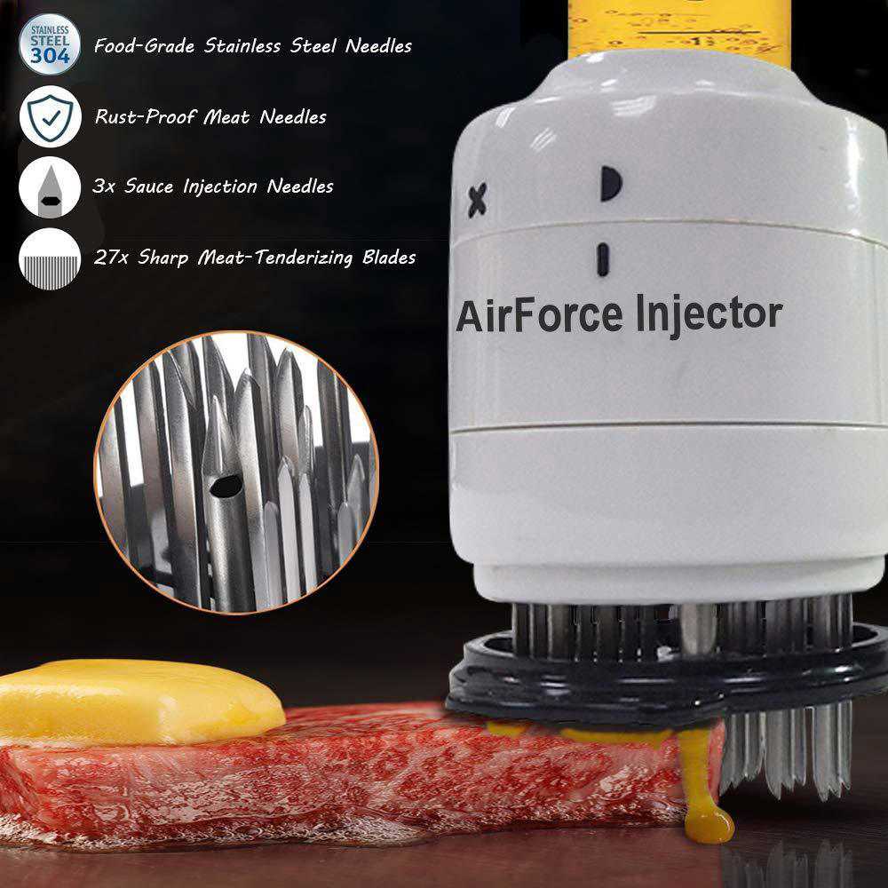 TGE-V Meat Tenderizer Sauce Injector with 30 Stainless Steel Needles for BBQ Grill Smoker