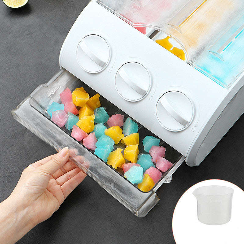 Refrigerator Storage Drawer 30 Grid Small Ice Cube Mould Box Popsicle Molds Maker Tray