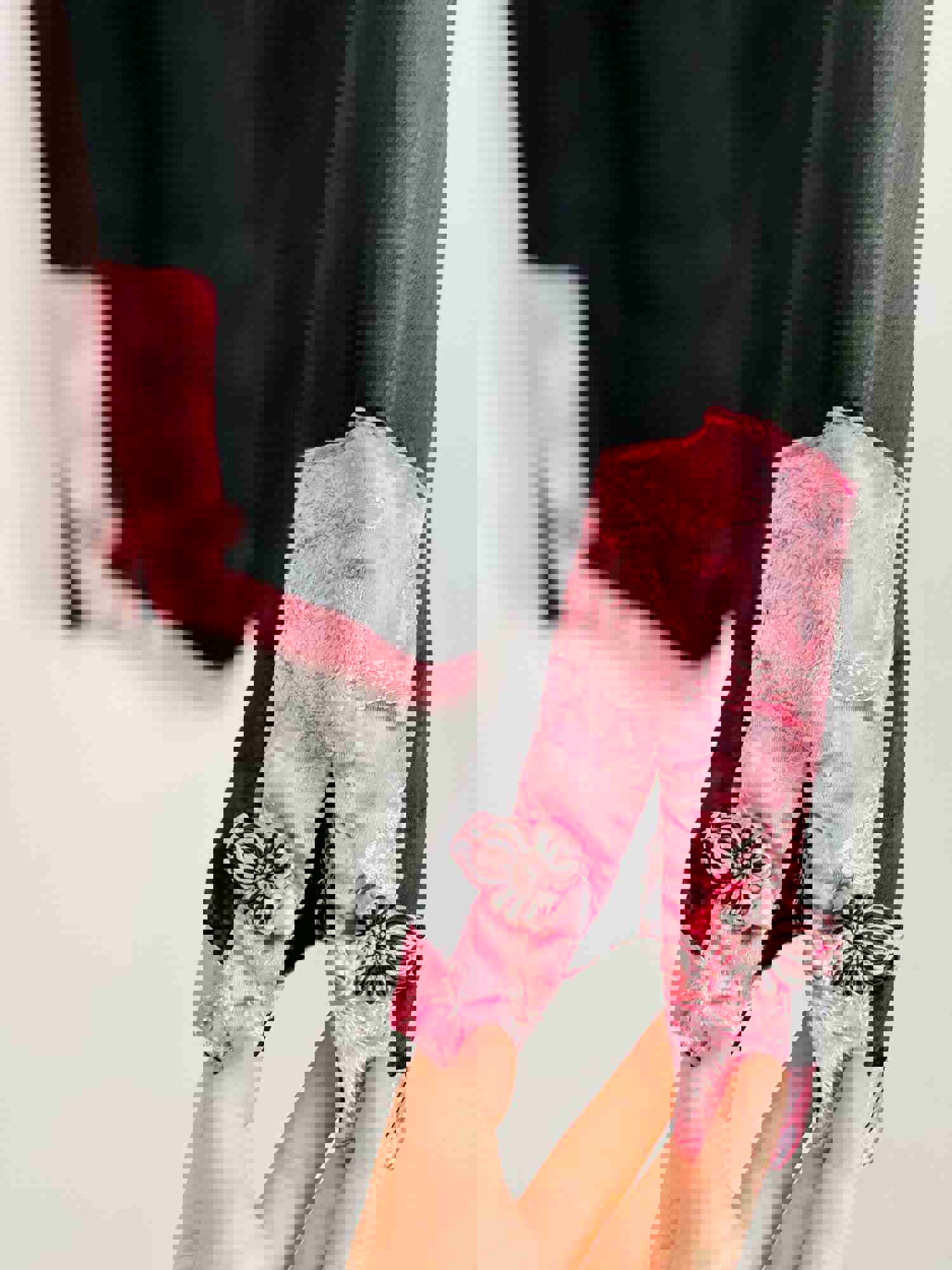 Vintage 1940s Pink Silk Pajamas Set - Chinese Jacket and Pants