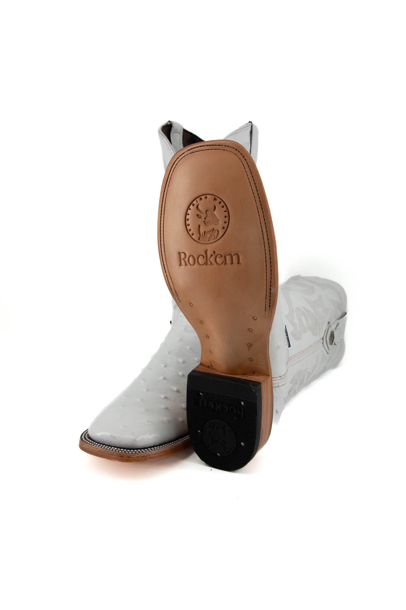 Imit Avestruz Ranch Square Toe Cowboy Boot