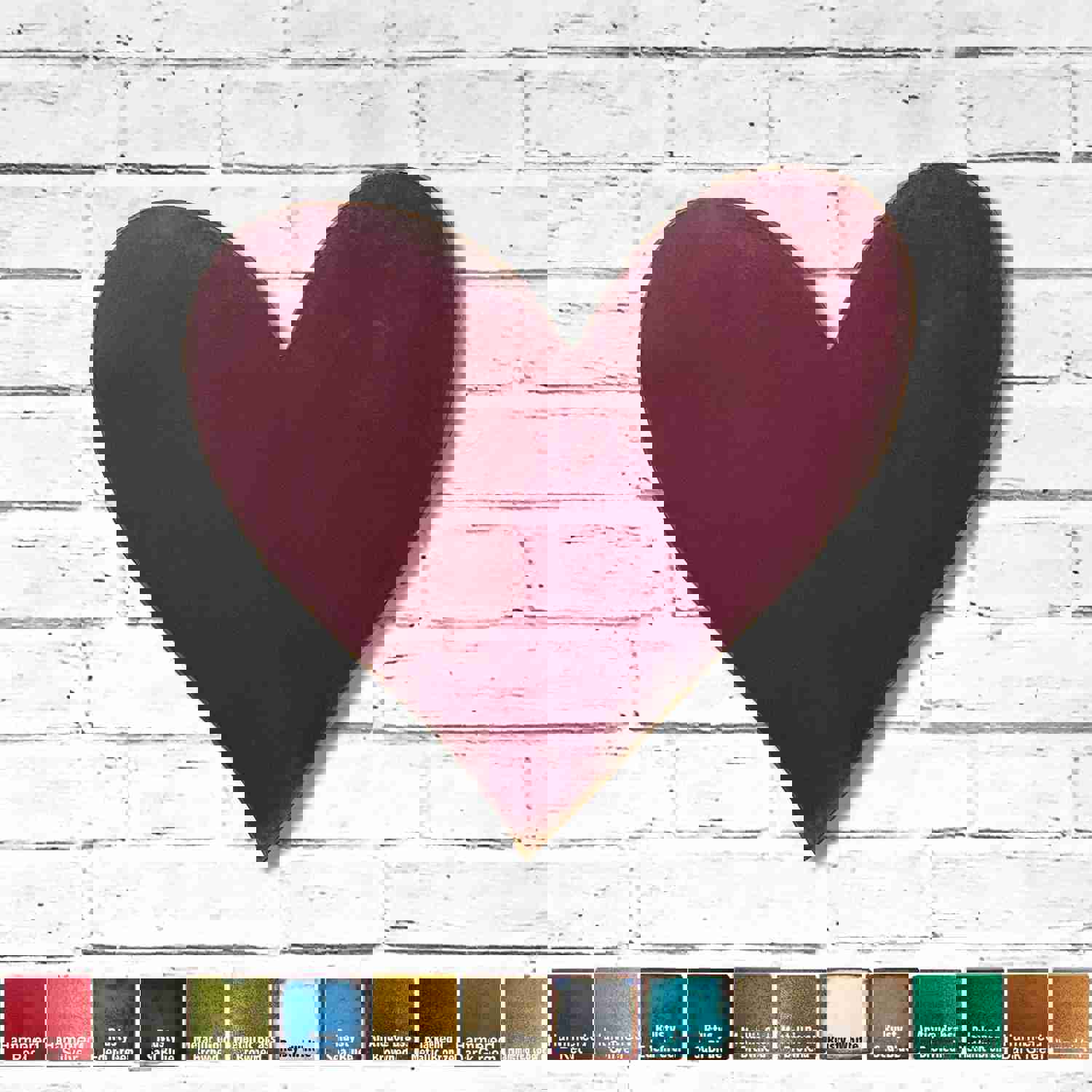 Handmade Heart Symbol Metal Wall Art - Customizable Size & Color - Free Shipping