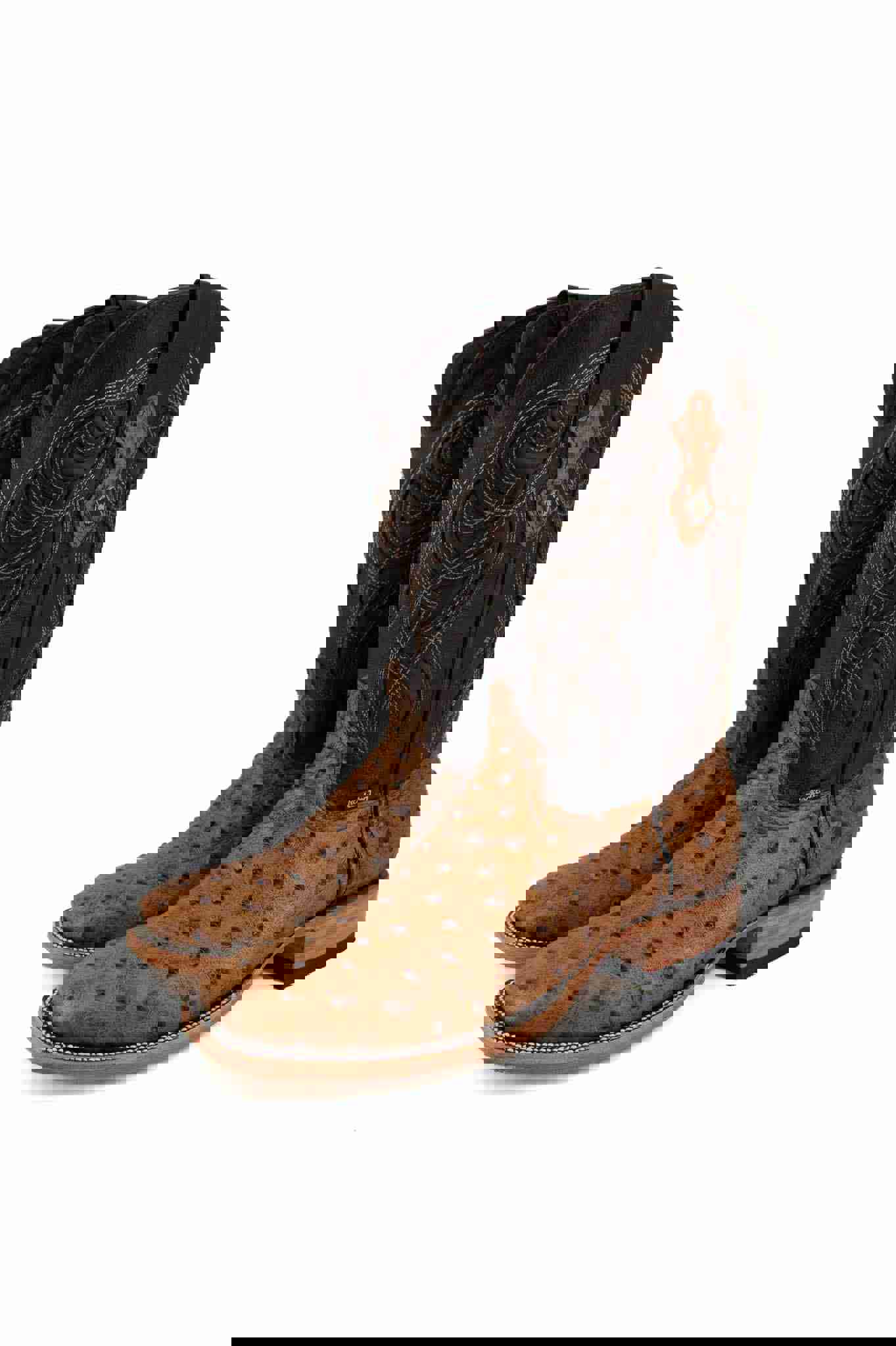 Imit Avestruz Ranch Square Toe Cowboy Boot