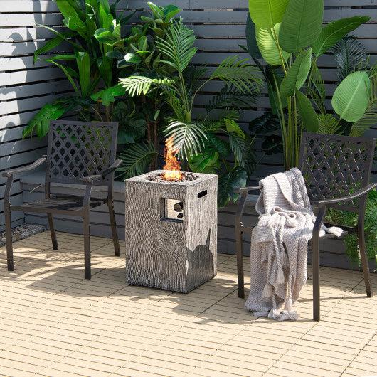 Costway 16 30,000 BTU Square Outdoor Propane Fire Pit with Lava Rocks & Waterproof Gray Cover