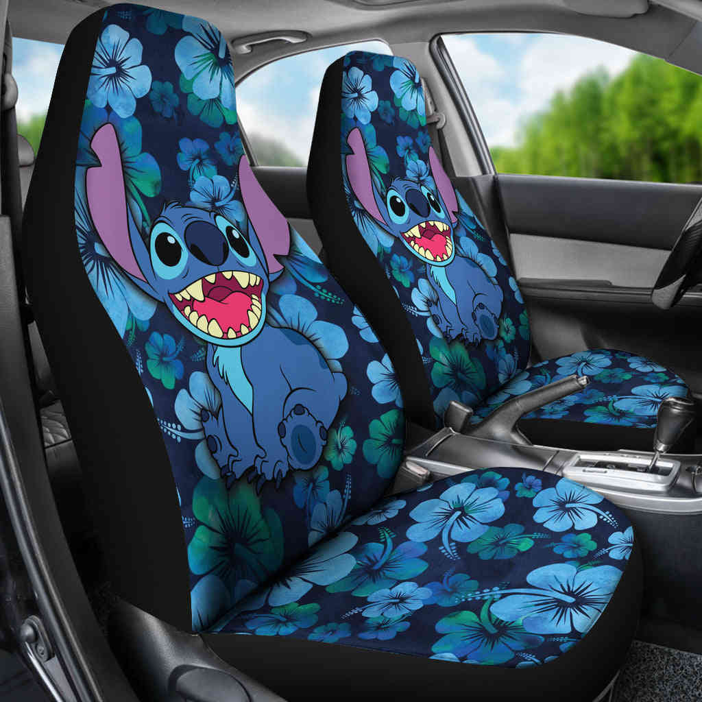 Stitch Car Seat Covers Hawaii Flowers - Custom-Made Car Accessories