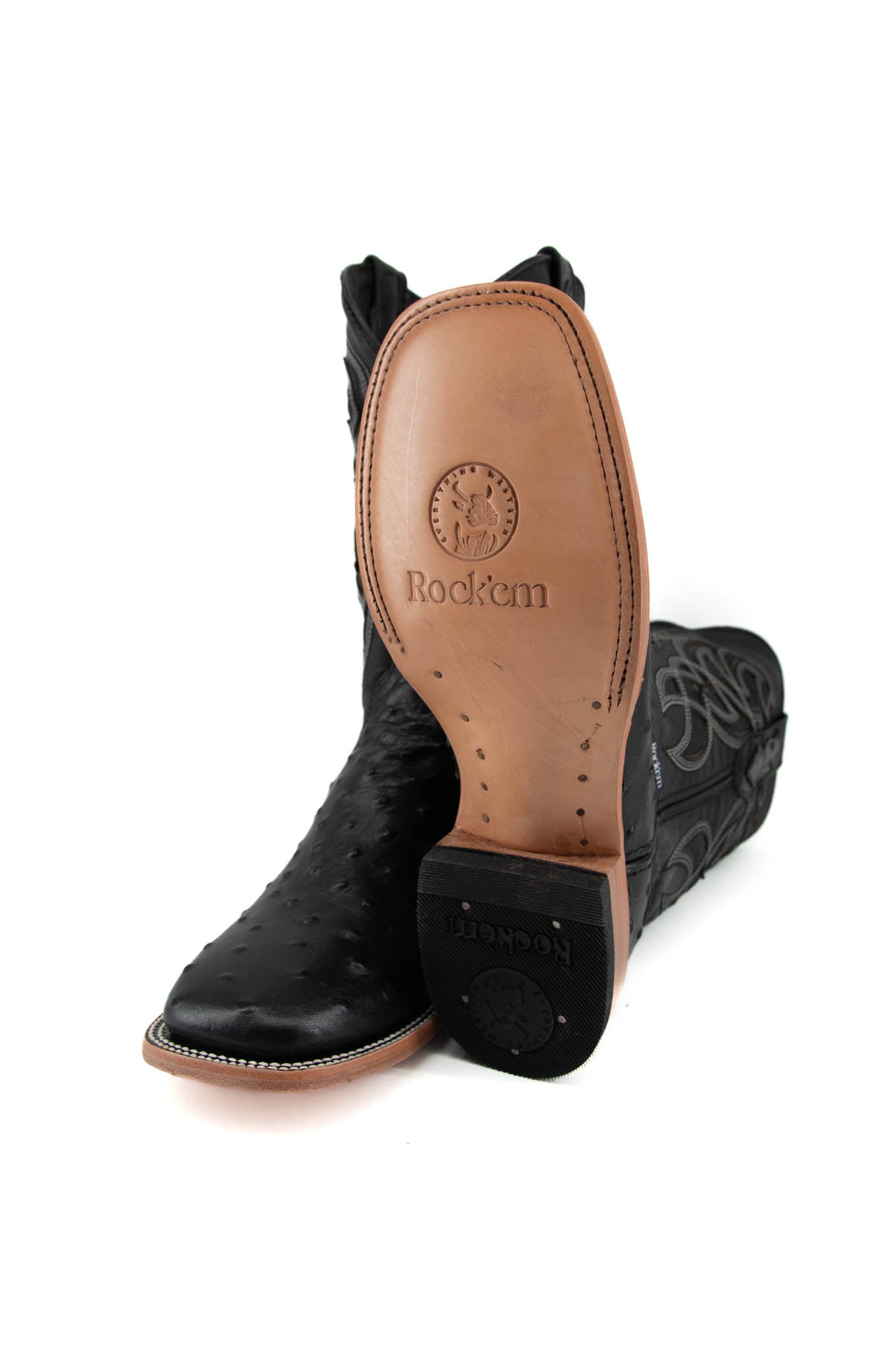 Imit Avestruz Ranch Square Toe Cowboy Boot