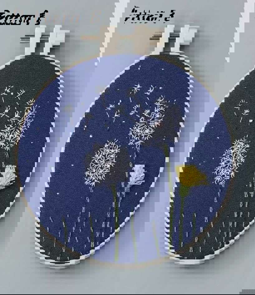 Beginner Floral Embroidery Kit with Baby’s Breath, Daisy, Dandelion, and Rose Designs