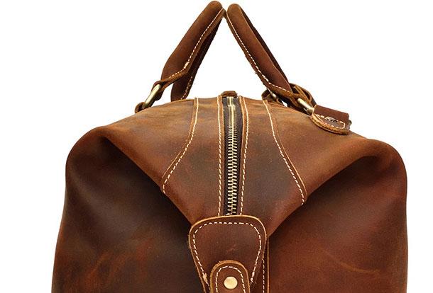 Vintage Genuine Leather Men's Duffle Bag - Weekender & Travel Bag