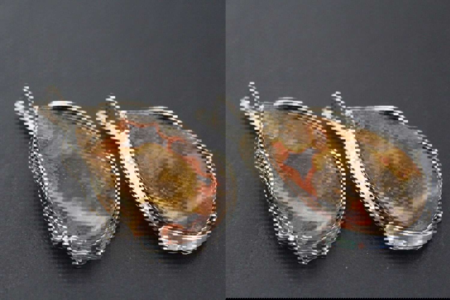 Sterling Silver 925 Women's Jewelry Set with Crazy Lace Agate (Ring, Earrings, Pendant)