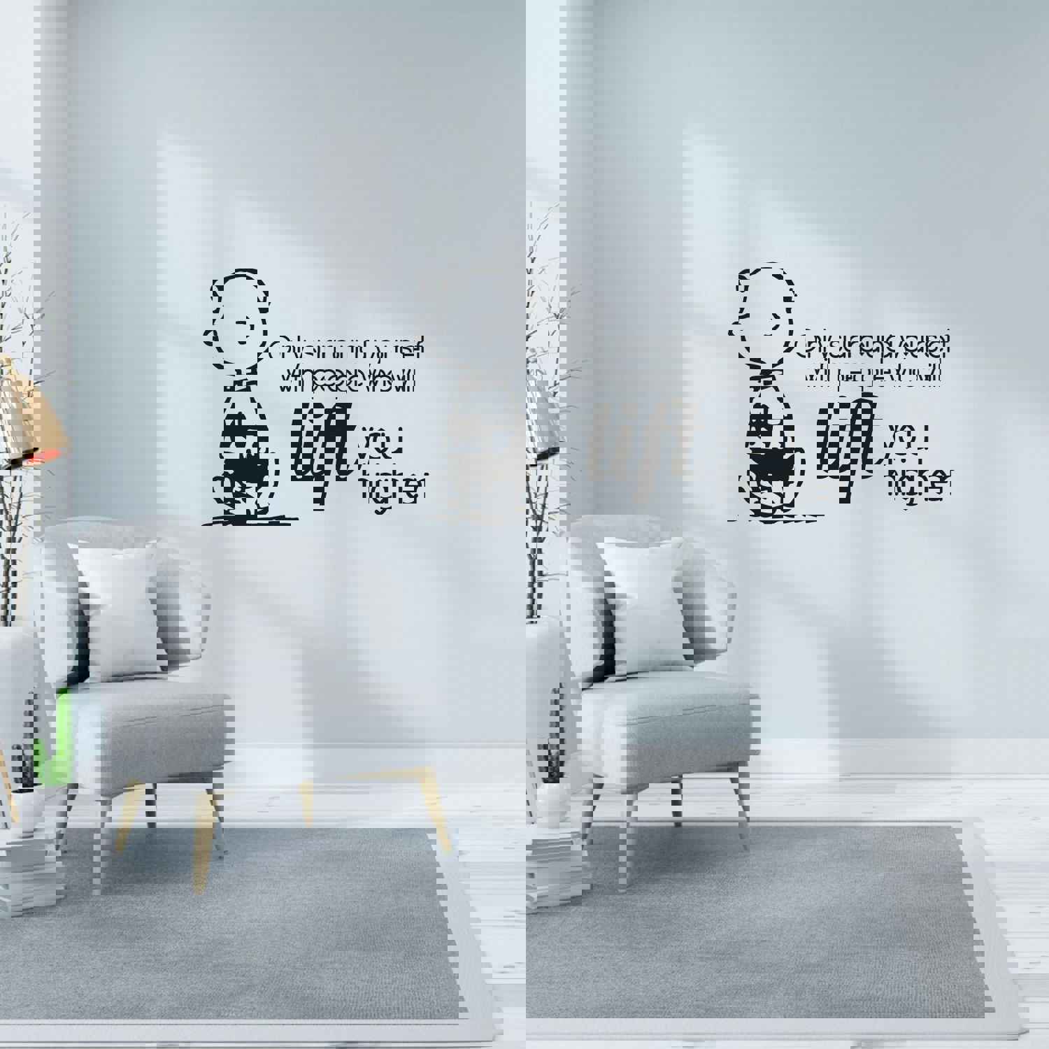 Snoopy Vinyl Wall Art Sticker Decal - Motivational Quote for Home Decor