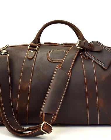 Vintage Genuine Leather Men's Duffle Bag - Weekender & Travel Bag