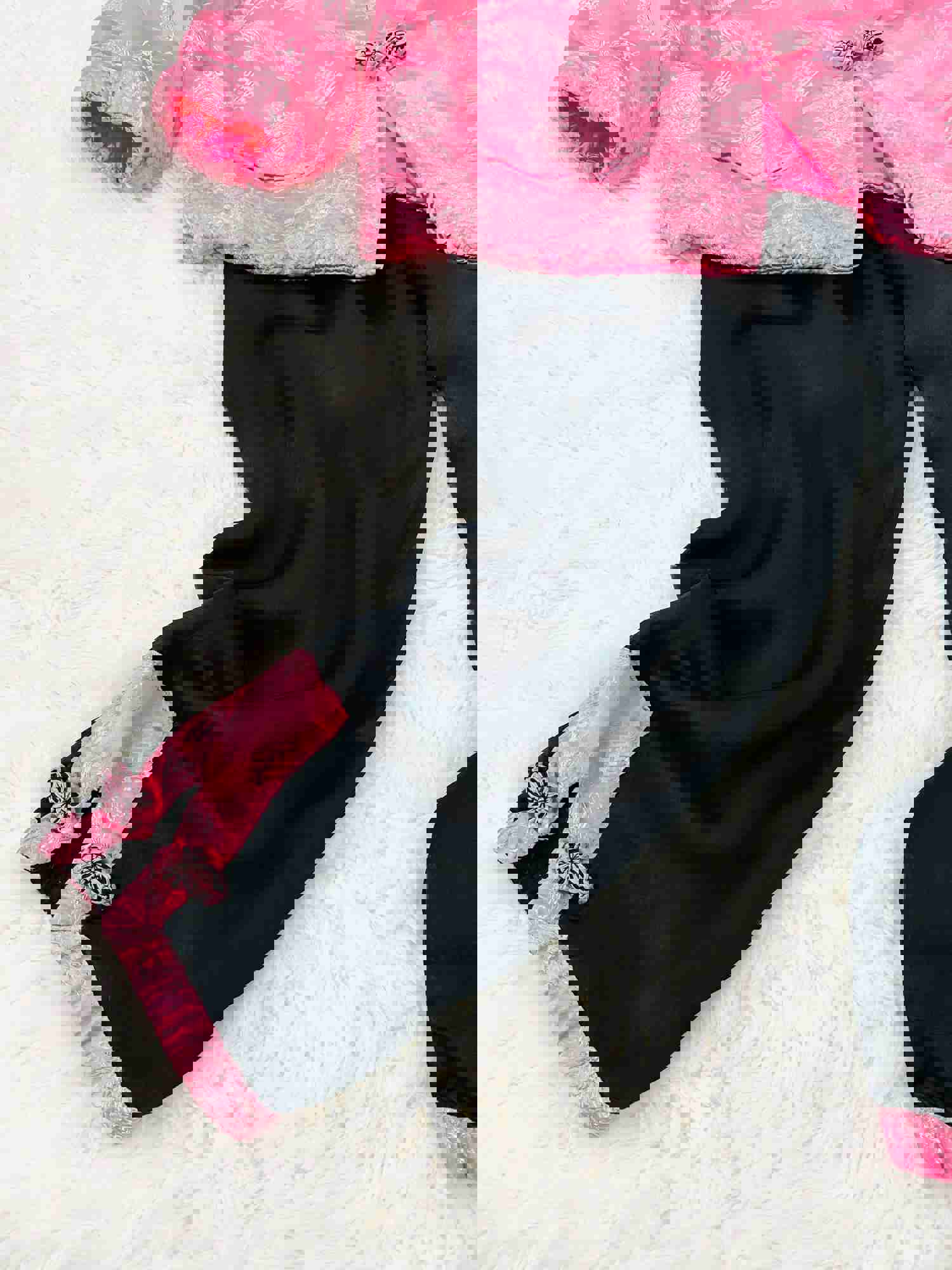 Vintage 1940s Pink Silk Pajamas Set - Chinese Jacket and Pants