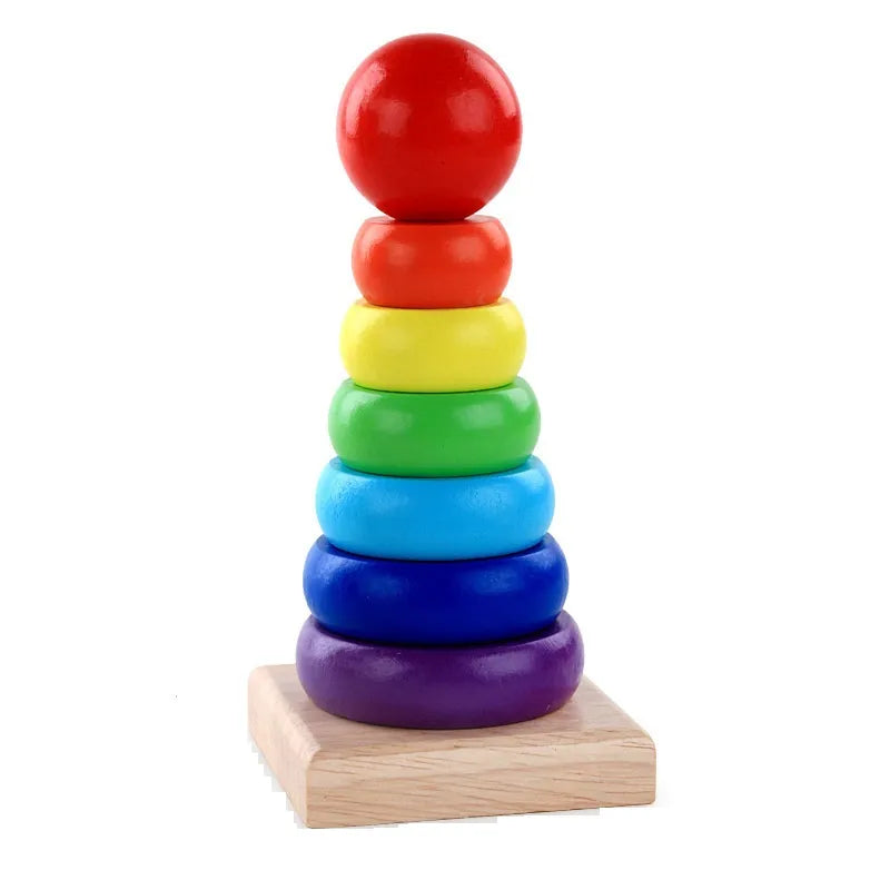 Montessori Wooden Baby Educational Toy - Colorful Wooden Blocks for Early Childhood Learning