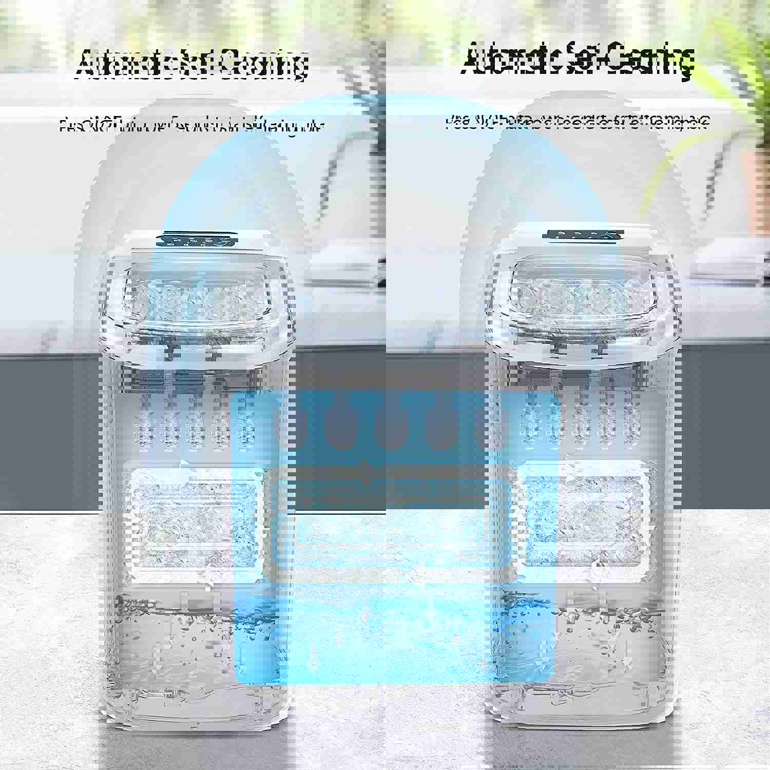 Portable Ice Maker Machine with Self-Cleaning, 26Lbs/24H, 9 Ice Cubes in 8 Mins for Home/Office/Kitchen (White)