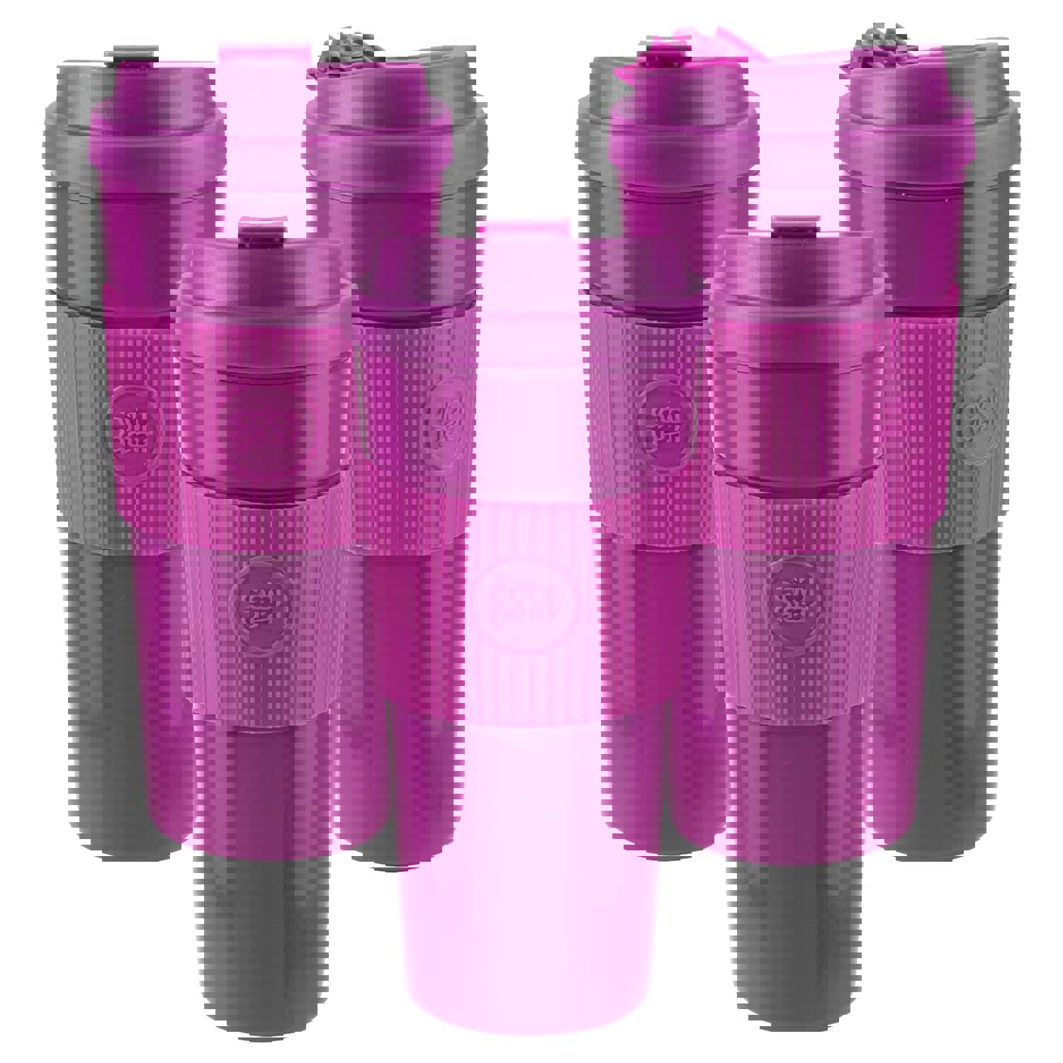 Cool Gear 3-Pack Eco 2 Go Coffee Mug with Protective Removable Band | Dishwasher Safe & Spillproof