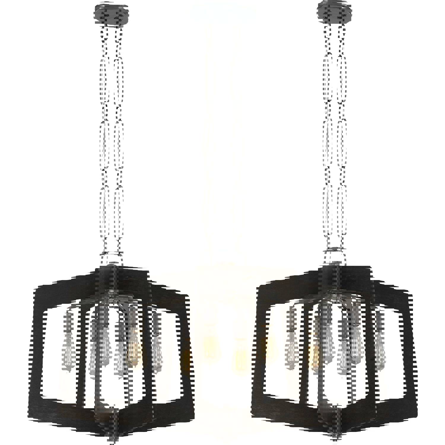 Lofty 6-Lt Linear Pendant - Steel/Zebrawood