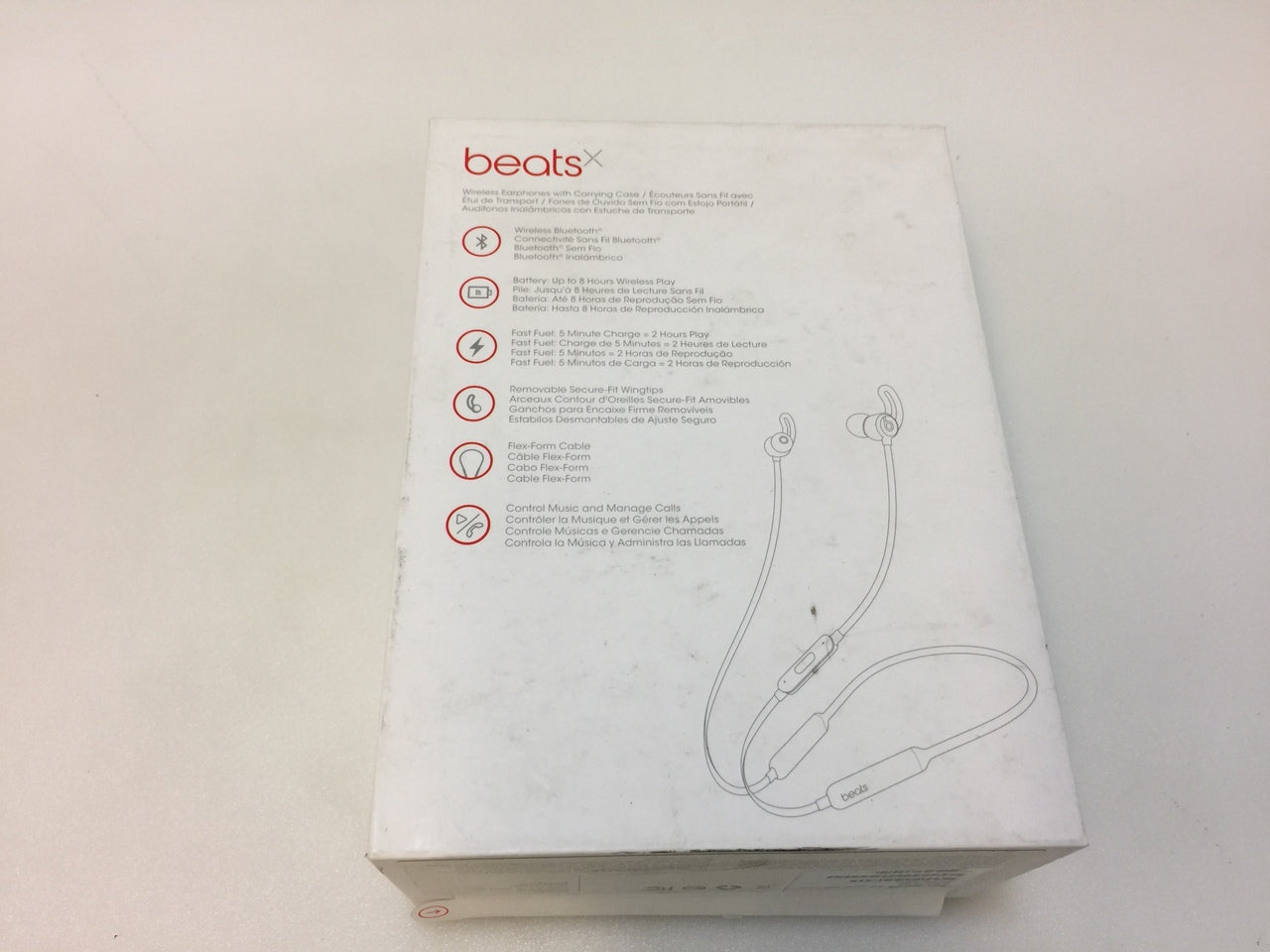 Beats by Dr. Dre BeatsX Wireless Bluetooth In-Ear Headphone, Black - Refurbished