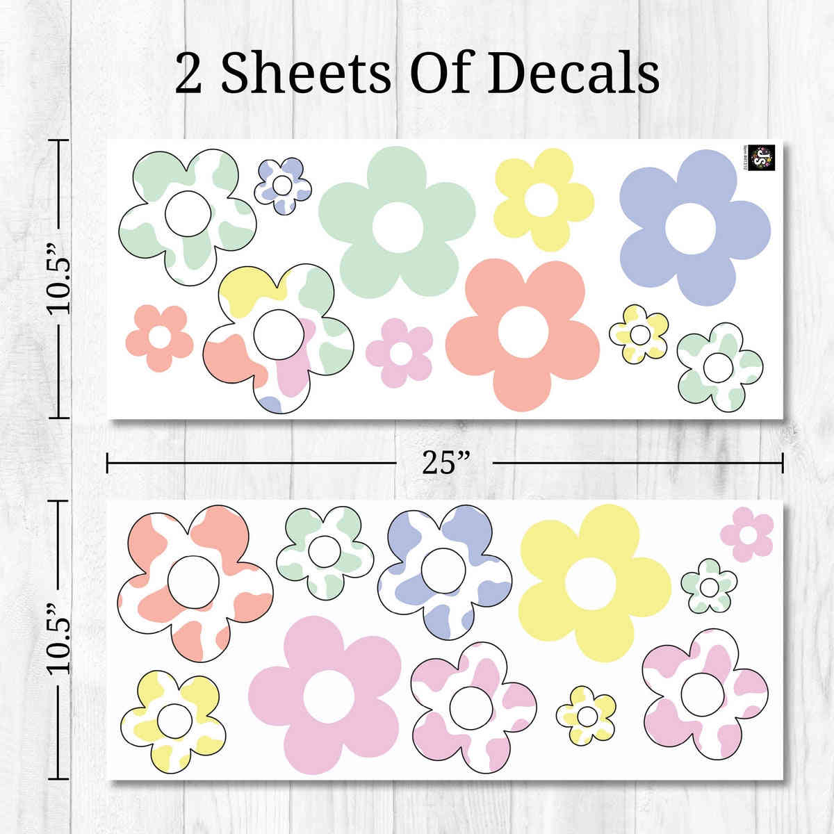 Pastel Flowers Wall Decals - Peel and Stick Floral Decor