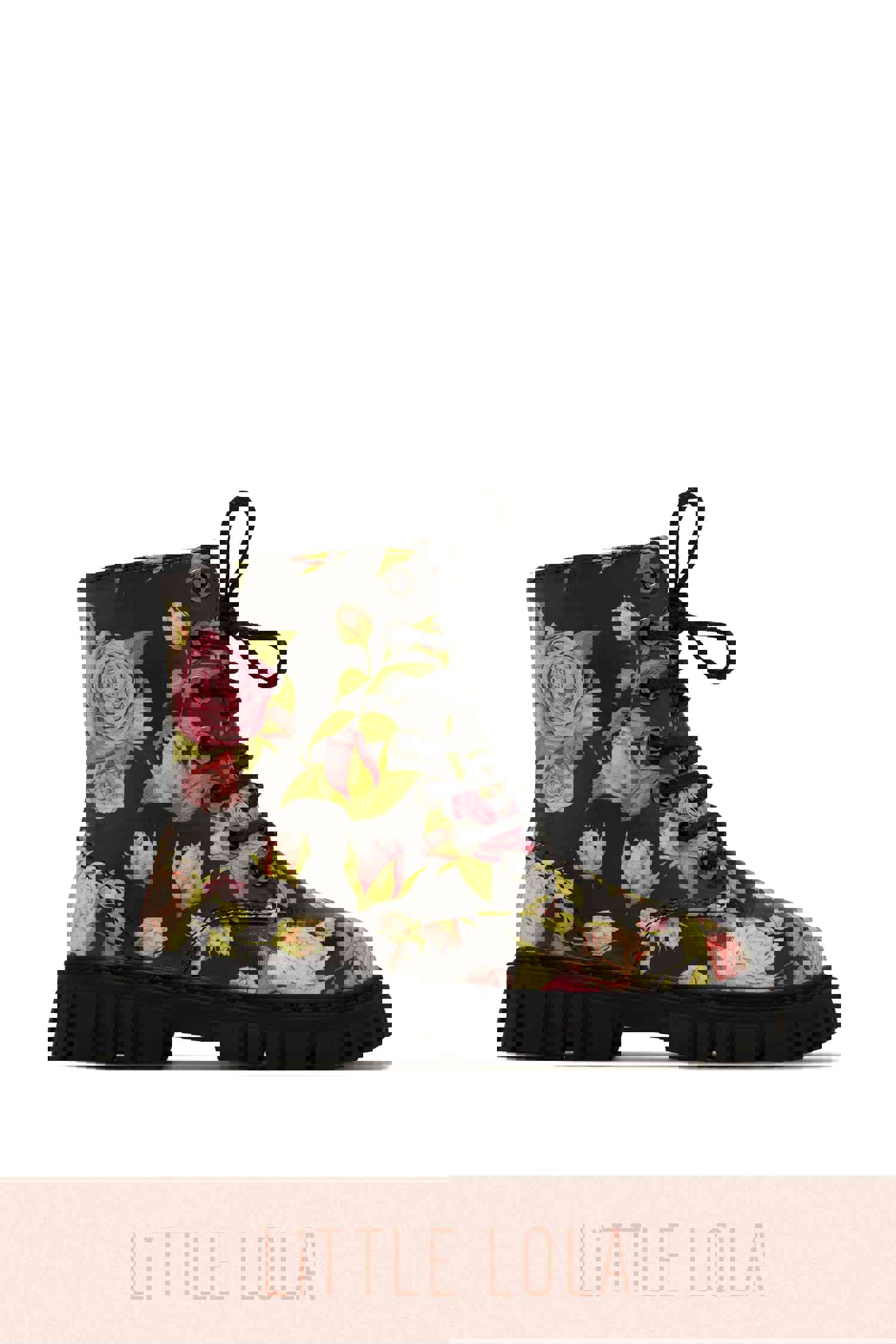 Valentina Kids Floral Lace Up Boots - Stylish and Comfortable