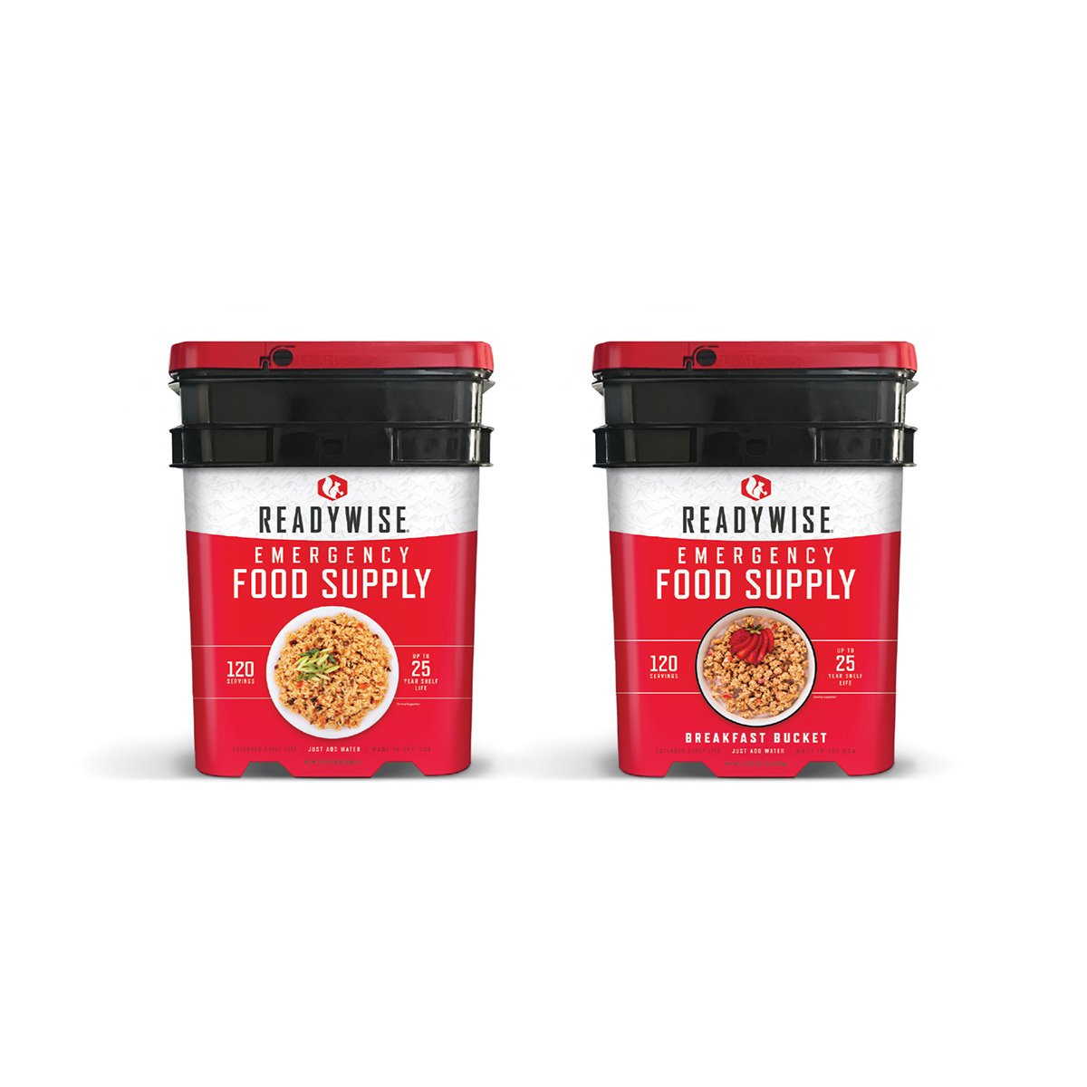 ReadyWise Full Entrées Grab & Go Buckets - 240 Servings Emergency Disaster Storable Food Prep