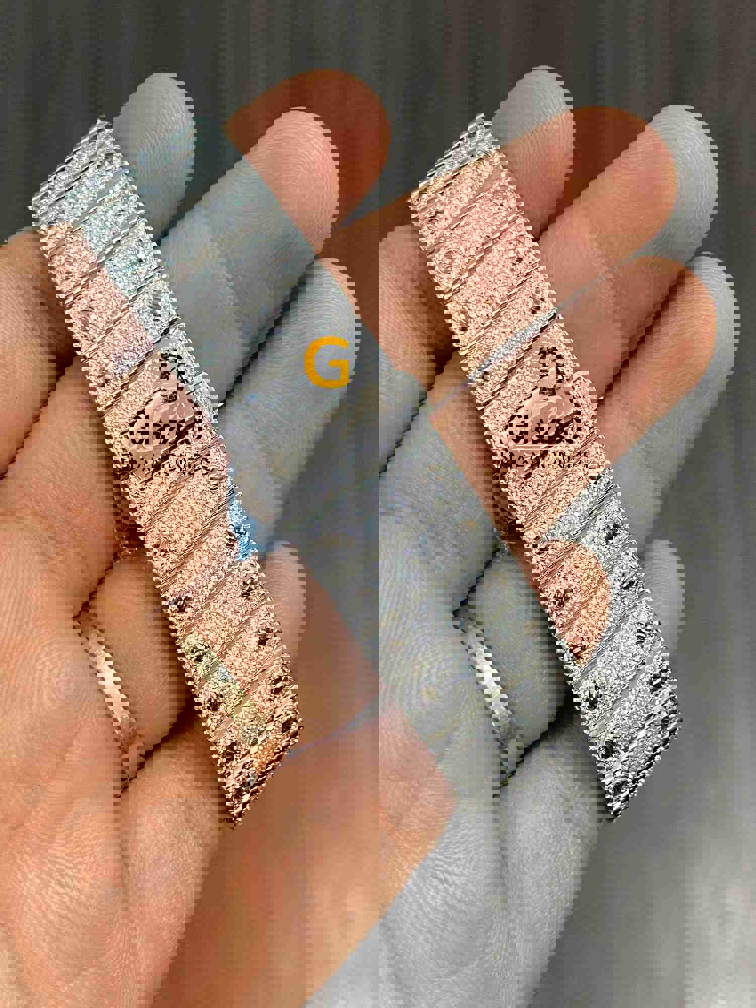 Black Arabic Numerals Fully Loaded Moissanite Hip Hop Watch