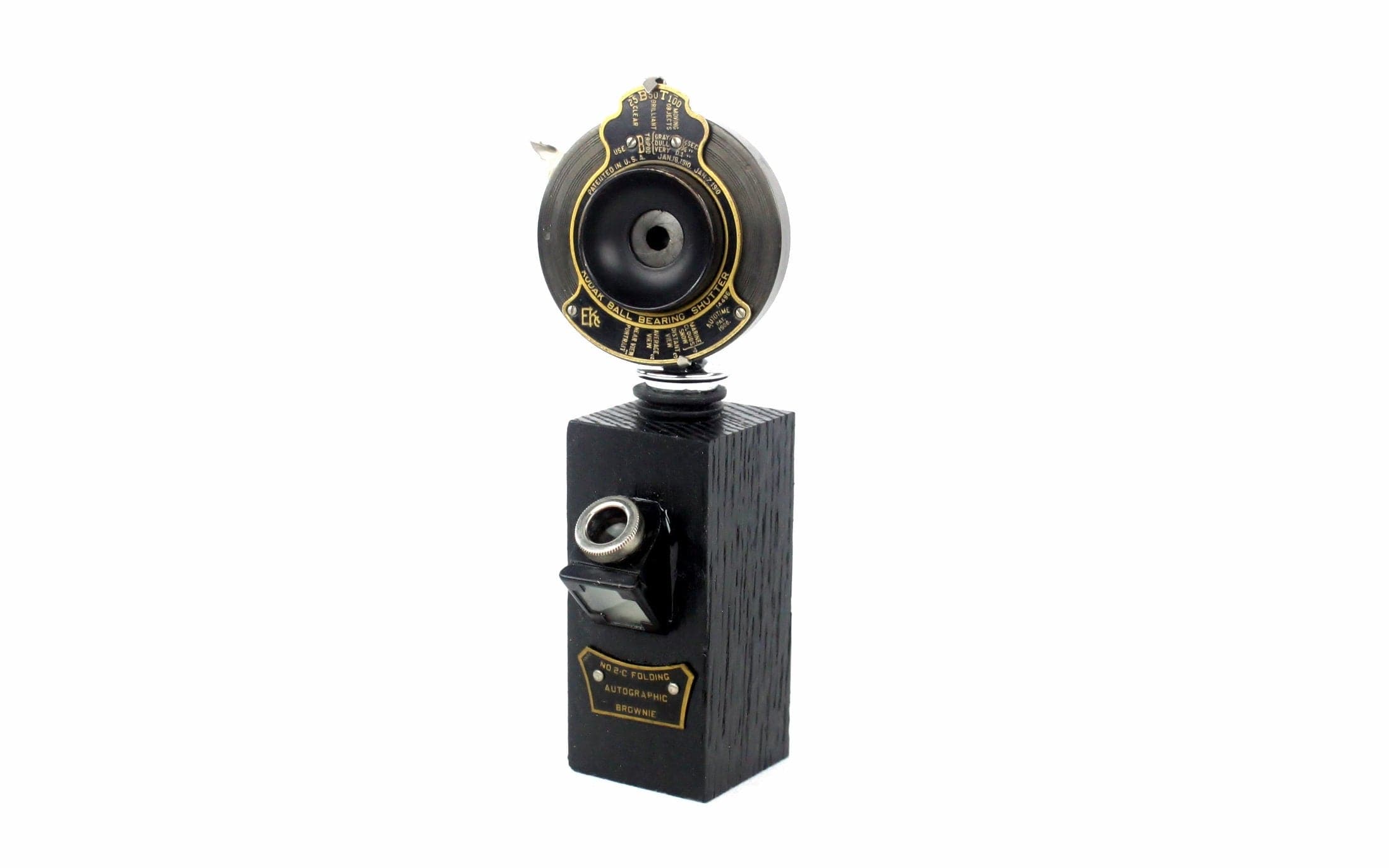 Steampunk Wine Bottle Stopper with Stand - Vintage Kodak No. 2-C Folding Camera