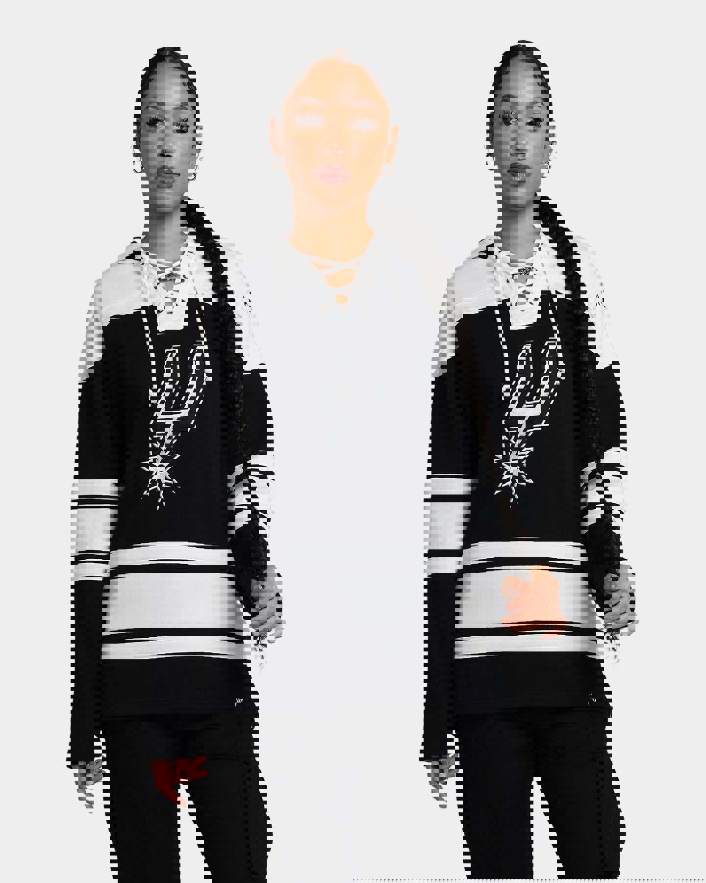 47 Brand San Antonio Spurs Superior Lacer Hoodie Jet Black