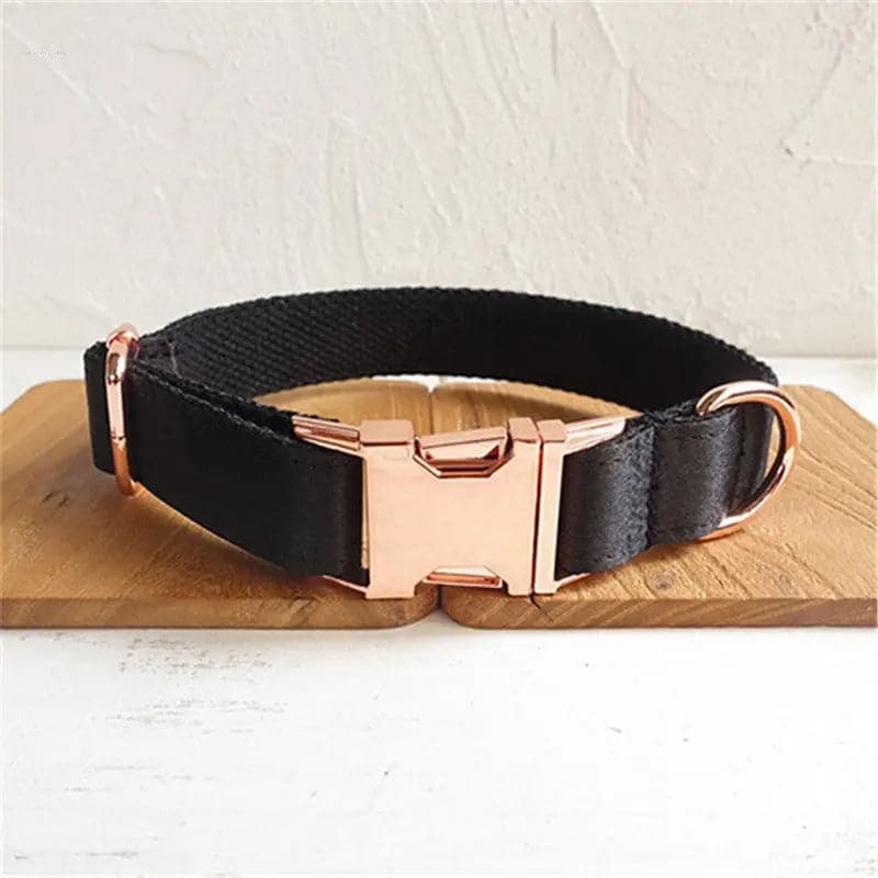 Personalized Black Dog Collar - Stylish and Durable Pet Accessory
