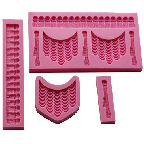 Swag Curtain Silicone Molds Set for Cake and Craft Decorating