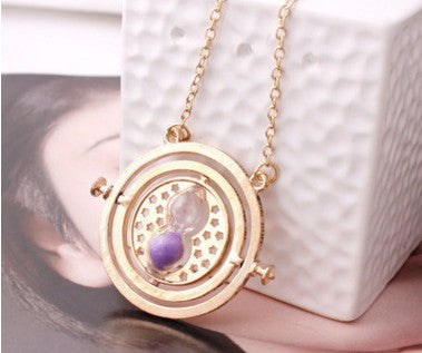 Time Turner Necklace Hourglass Vintage Pendant for Women