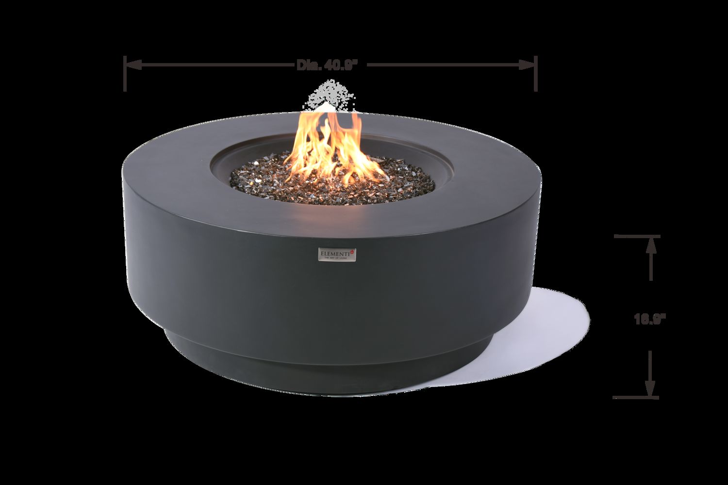 Nimes Modern Smooth Concrete Round Fire Pit Table
