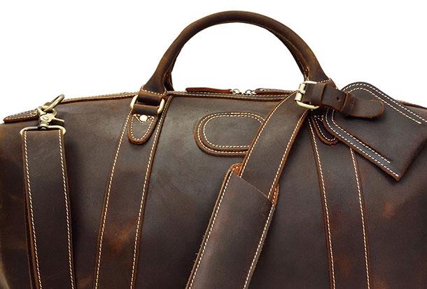 Vintage Genuine Leather Men's Duffle Bag - Weekender & Travel Bag