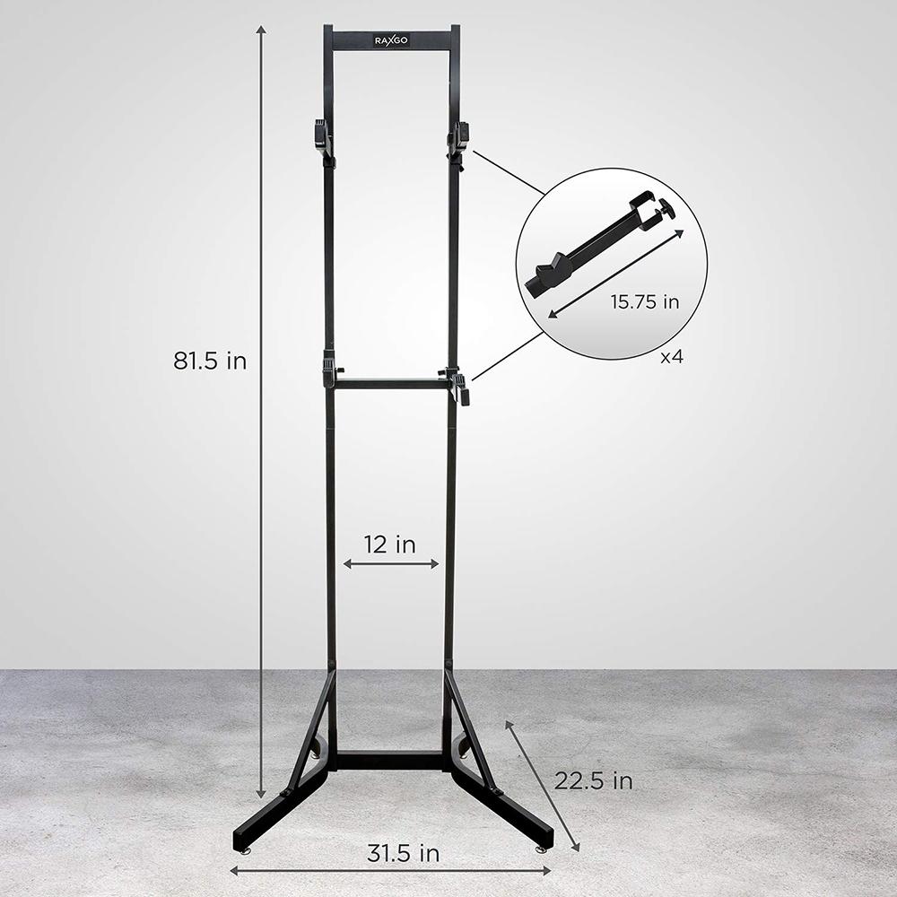 Freestanding Garage Bike Rack with Adjustable Hooks for 2 Bicycles