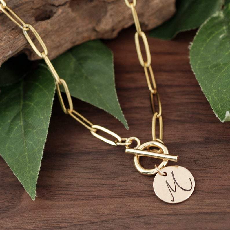 Dani Paperclip Initial Necklace - Personalized Elegant Jewelry