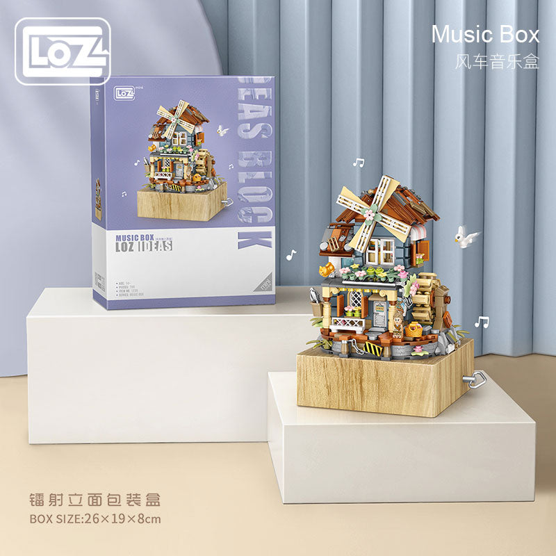 LOZ Classical Windmill House Music Box - Building Blocks Toy