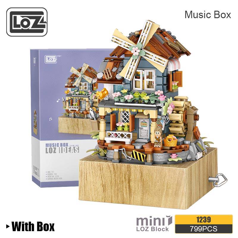 LOZ Classical Windmill House Music Box - Building Blocks Toy