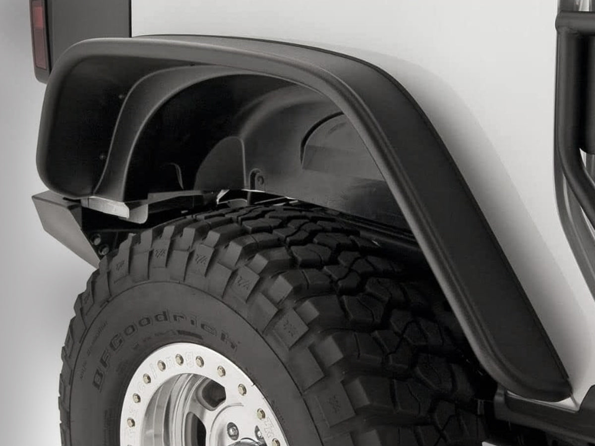 BUSHWACKER Flat Fenders - ABS Textured for 07-18 Jeep Wrangler JK & JK Unlimited