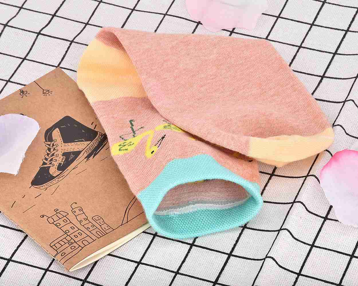 5 Pairs Flamingo Pattern Women Cotton Socks