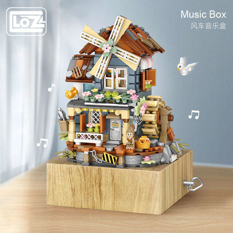 LOZ Classical Windmill House Music Box - Building Blocks Toy