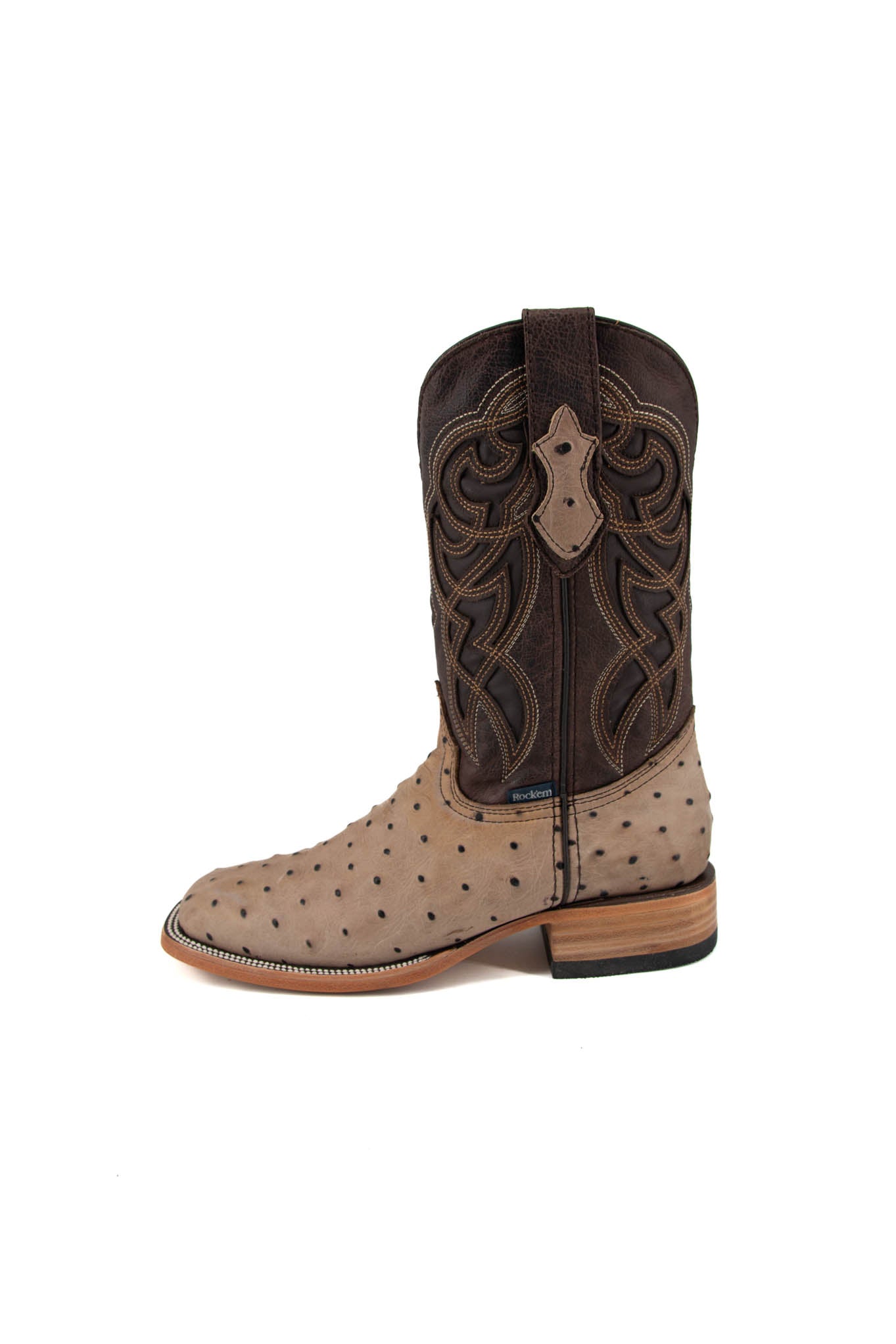 Imit Avestruz Ranch Square Toe Cowboy Boot