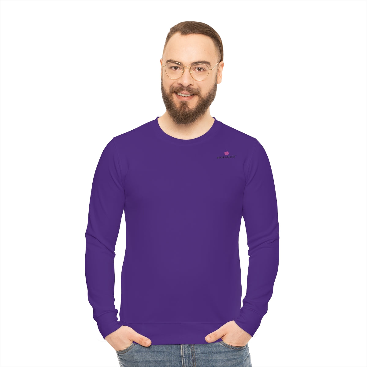 Dark Purple Lightweight Men's Sweatshirt - Soft & Breathable