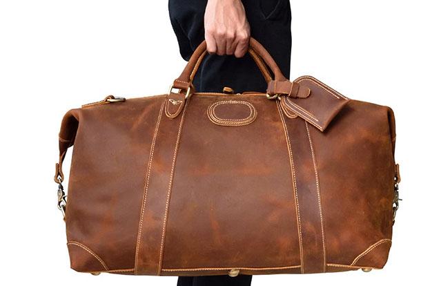 Vintage Genuine Leather Men's Duffle Bag - Weekender & Travel Bag